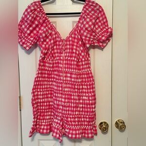ASOS Pink and White Checkered Romper